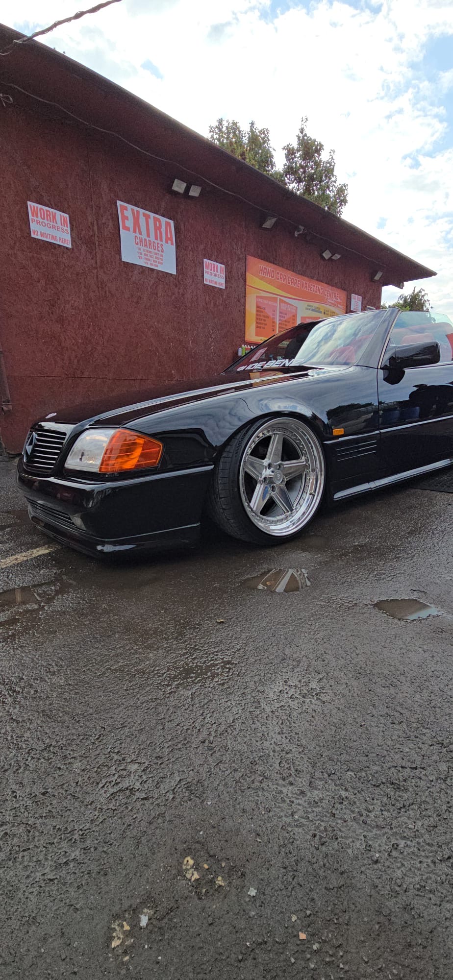 Side view of the Mercedes convertible
